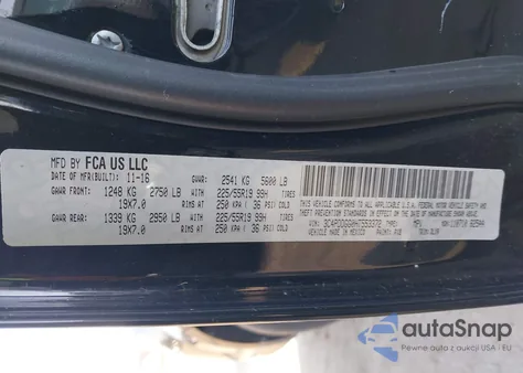 2017 Dodge Journey Crossroad Plus Awd z USA, uszkodzony, nr VIN 3C4PDDGG0HT553372